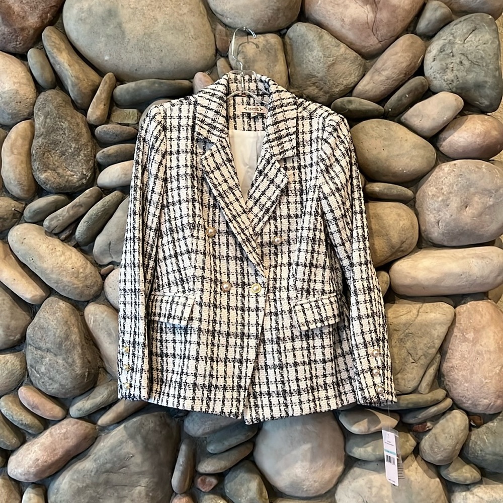 NWT Nanette Lepore Blazer - Black/Cream/Glitter - Original $138!